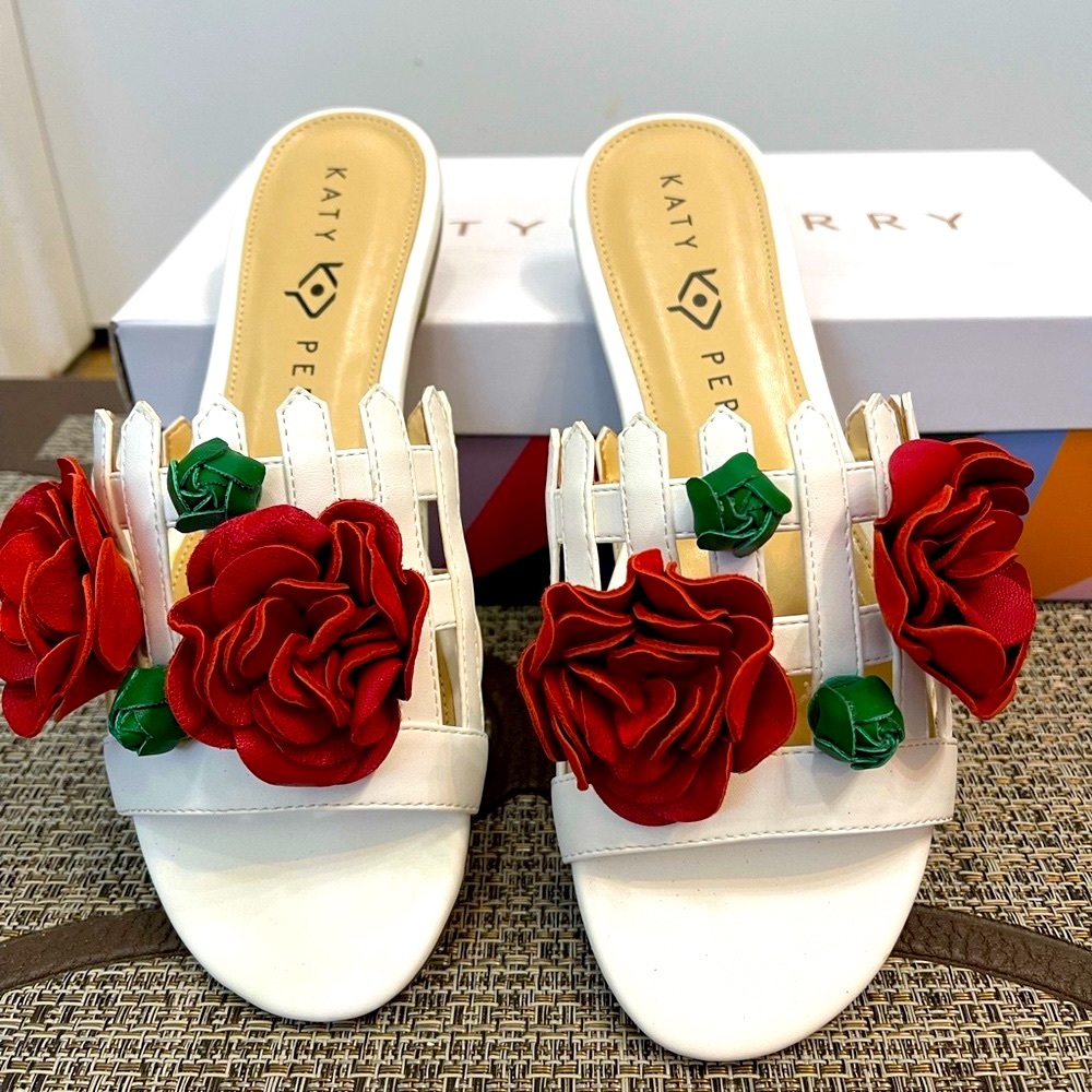 Authentic Katy Perry Rose Leather Sandals
